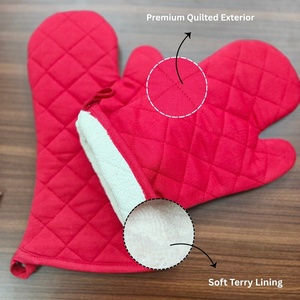 Gant de cuisine en coton 100% premium doublé en tissu éponge - Résistant à la chaleur - Product Image 2