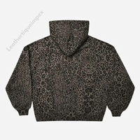 Sweat à capuche zippé en coton 100% lourd à imprimé léopard, design streetwear personnalisé, impression DTF, DTG, sérigraphie, sérigraphie en relief, fournisseur en gros OEM ODM