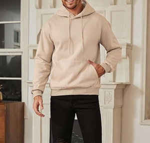 Sweat à capuche pour homme, hiver, décontracté, en sherpa tricoté 330g, logo personnalisé, col à capuche, cordon de serrage, respirant, écologique - Product Image 1