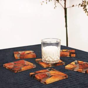 Wood with Poly Resin Absorbent <b>Coaster</b> ,Epoxy <b>Coaster</b> for <b>Drink</b> - Product Image 5