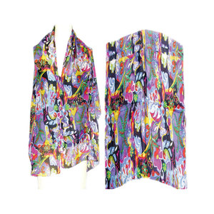 Écharpe châle légère unie pour femme, idéale printemps-été, grande taille, imprimé floral en soie, élégante - Product Image 1