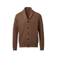 Maßgeschneiderter Herren-Wintercardigan mit Knöpfen, Lässiger Strickpullover mit Langen Ärmeln, Leichter, Weicher Woll-Viskose-Mix, Atmungsaktiv und Knitterfrei