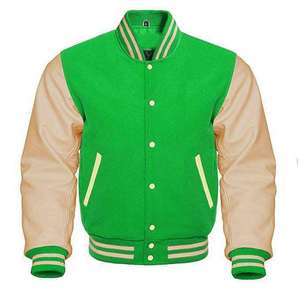 เสื้อแจ็คเก็ตเบสบอลวินเทจแบบ Letterman Varsity ตัวเสื้อทำจากผ้าขนสัตว์คุณภาพสูง พร้อมปลอกแขนหนังแบบ OEM สั่งทำพิเศษ - Product Image 1