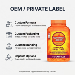 Capsules de fibres de psyllium, complément alimentaire, fabrication OEM, marque privée, fabricant en gros - Product Image 3