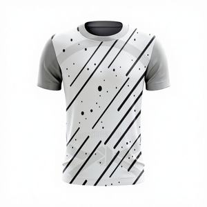 T-shirts décontractés d'été 100 % polyester pour hommes, haute qualité, imprimés en relief, col rond, options DIY, coupe oversize - Vente en gros - Product Image 1