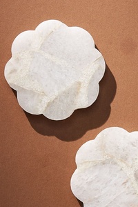 Protect <b>Tables</b> and Surfaces Modern Wood Geometric White Black Hexagonal <b>square</b> Round <b>Marble</b> and Acacia Coasters - Product Image 3