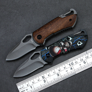 Navaja Plegable Multiusos con Hoja de Acero de 20.8cm, Punta de Gota, Perilla de Pulgar, Mango de Madera, Diseño Artístico, 0.5mm, 6.7in de Longitud Total, Afilada - Product Image 3