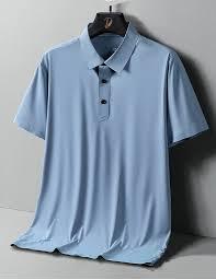 เสื้อโปโลผ้าฝ้ายเมอร์เซอไรซ์ระดับพรีเมียมสำหรับผู้ชาย – ผิวสัมผัสเนียนดุจผ้าไหม – ทรงเข้ารูปแขนสั้น – เสื้อโปโลลำลองสำหรับธุรกิจที่ช่วยระบายความชื้นในสีสตีล - Product Image 2