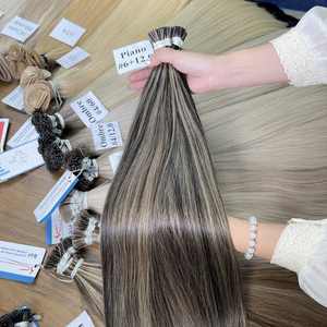 PRIX D'USINE 100% Extensions de cheveux de haute qualité, kératine I Tip Piano, cheveux humains vietnamiens, sans perte, super soyeux, en stock - Product Image 1