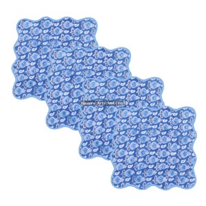 Servilletas de tela de algodón con borde festoneado para restaurantes, personalizables, cuadradas, con bordados festoneados, combinables, con diseño floral indio. - Product Image 1