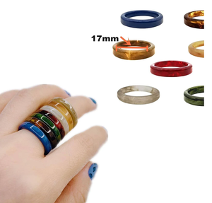 Fancy <b>Marbled</b> <b>Glass</b> Wide Resin Rings Chunky Plain Trendy Cocktail Rings Cute Modern Colorful Fashion Jewelry for Women Mens - Product Image 6