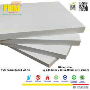 PVC-WPC Foam Board 25mm <b>Thickness</b> 0.6 G/cm3 Density White Color Recyclable <b>Plastic</b> Furniture Design Smooth Surface Kitchen - Product Image 5