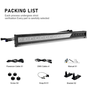 SHEHDS IP65 Waterproof RGBLAC 6in1 <b>LED</b> Wall Wash <b>Light</b> Silent Stage <b>Bar</b> <b>Light</b> for Theater Church - Product Image 3