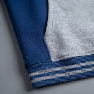 <b>Men's</b> <b>Grey</b> Blue Color Block Hoodie Pullover <b>Sweatshirt</b> Casual Streetwear Fleece Hooded <b>Sweatshirt</b> Custom OEM Clothing - Product Image 4