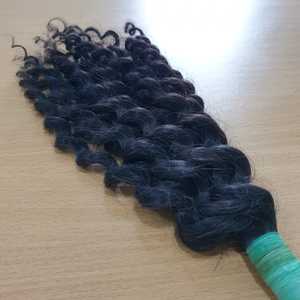 Curly Raw Virgin Indian Remy Hair Bundles Cuticle Aligned <b>Tangled</b> Free Premium Quality 100gr Loose Unthethered Extensions Perm - Product Image 6
