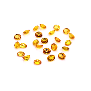 พลอยแซฟไฟร์สีเหลืองธรรมชาติทรงรีเหลี่ยมเจียระไนขนาด 3x4 มม. พลอยแซฟไฟร์สีเหลืองธรรมชาติทรงเหลี่ยมเจียระไนสำหรับทำเครื่องประดับ - Product Image 1