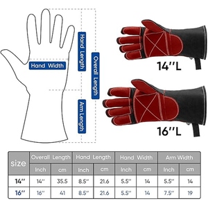 Guantes de Soldadura de Cuero Vacuno de Palma Completa, Resistentes al Fuego, de Alta Resistencia, para Protección de Manos en la Industria y Barbacoa - Product Image 4