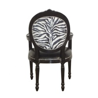 Chaise de salle à manger en bois avec imprimé zèbre, Vintage, meubles de maison européens, Reproduction Antique, chaise de salle à manger