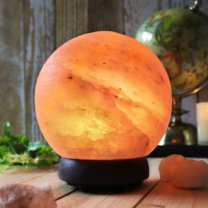 Lampe ronde en sel rose de l'Himalaya naturel, sel de roche poli, lampe de table pour la décoration de la maison, Feng Shui - Product Image 6