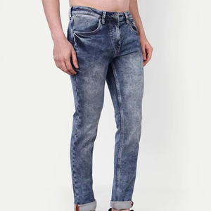 Men's Jeans Denim Pants Slim Fit Long Comfortable Solid Color Men Denim Pants with Pockets Wholesale Custom Design jeans - Product Image 5