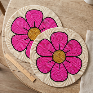 Fashion <b>Seed</b> Beads Embroidered Placemats Unique Dining Table Decoration Beautiful <b>Seed</b> Beaded Placemats Handmade Embroidery - Product Image 4