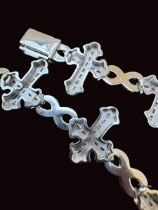 Bracelet jonc religieux de luxe en moissanite avec croix, en argent 925, entièrement pavé de pierres, style hip-hop, bijou tendance, cadeau pour tous - Product Image 4