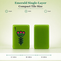 Jeu de tuiles de Mahjong en acrylique, tuiles de Mahjong américaines vert émeraude, faces décoratives pour jeux de société et tables de Mahjong à domicile