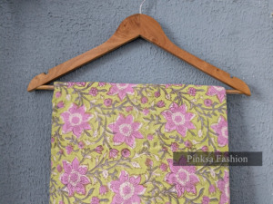 Tela de Algodón Estampada a Mano de Alta Calidad, 100% Algodón Puro, Tinte Natural, Estampado Floral para Prendas de Vestir - Product Image 6