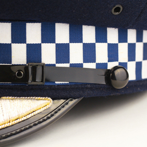 Casquette marine personnalisée à visière, bande à carreaux, bordure dorée, broderie à la main décontractée, 100% polyester respirant, unisexe adulte, toutes saisons - Product Image 6