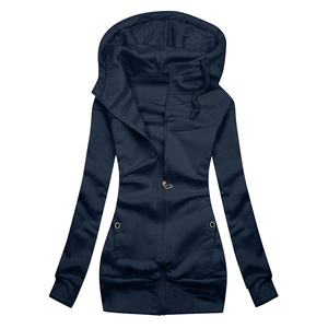Felpe <span class=keywords><strong>con</strong></span> <span class=keywords><strong>Cappuccio</strong></span> Eleganti da Donna, Tinta Unita, Casual, <span class=keywords><strong>con</strong></span> Zip, Manica Lunga, Giacche <span class=keywords><strong>con</strong></span> <span class=keywords><strong>Cappuccio</strong></span> Femminili - Product Image 2