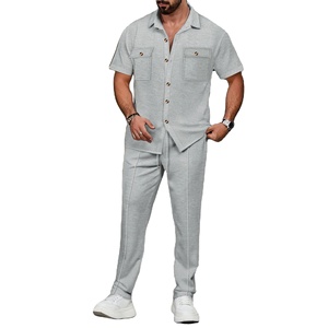 Nueva ropa deportiva para exteriores para hombres 2025, pantalones de manga corta para hombres, camisa informal, chaqueta de verano de alta calidad, dos conjuntos para hombres - Product Image 3