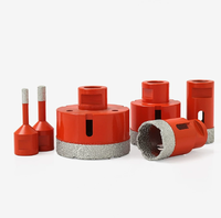 En stock, Vente chaude : Kit de scies cloches diamantées brasées, jeu de forets diamantés, couronne diamantée brasée de haute qualité pour carreaux de céramique