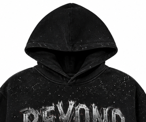 Men's Oversized <b>Zipper</b>-Up Streetwear <b>Hoodie</b> <b>Black</b> Red Solid Pocket Breathable Long Sleeve Knitted 100% Cotton Anti-Pilling 400g - Product Image 5