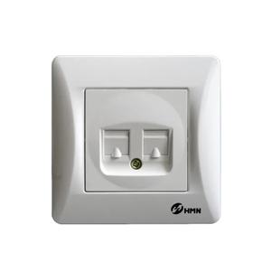 <span class=keywords><strong>Prise</strong></span> <span class=keywords><strong>murale</strong></span> électrique Standard européenne certifiée CE, <span class=keywords><strong>Double</strong></span> ordinateur blanc CAT6 <span class=keywords><strong>RJ45</strong></span>, données Internet - Product Image 2