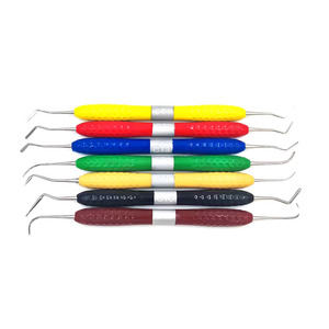 Kit de 7 pièces pour remplissage dentaire manuel en résine, avec outils de modelage en plastique et silicone, manche ergonomique codé par couleur, entièrement autoclavable, réutilisable, CE - Product Image 2