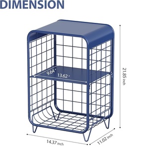 Mesa de Centro Moderna de Alambre Metálico Amarillo con Estante de Almacenamiento de Dos Niveles para Sala de Estar, Muebles para el Hogar, Diseño Minimalista, Duradera y Fácil de Usar - Product Image 5