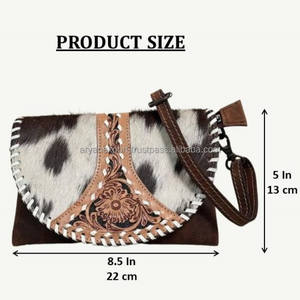 2025 plus récent gros mode dames petit cuir repoussé à la main élégant épaule et sac à bandoulière cheveux sur sacs à main en cuir de vachette - Product Image 2