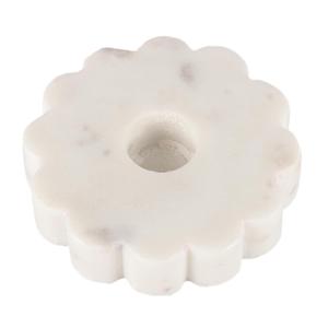 Support de bougie en marbre blanc en forme de fleur, fait main, pour table de salle à manger, décoration festive - Product Image 1