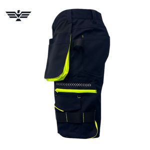 Custom Men's Hi Visibility Polyester Heavy Duty Multi-Pocket Utility Construction Work Shorts <b>Stretch</b> <b>Cargo</b> OEM Logo - Product Image 3