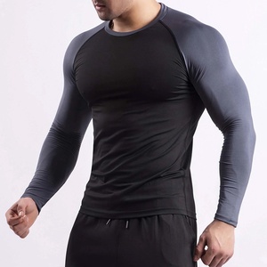 Gym Training Workout Wear Solid Compression T-Shirt Regular Fit <b>Athletic</b> Full Sleeve Lightweight Breathable Summer Sports Men's - Product Image 4