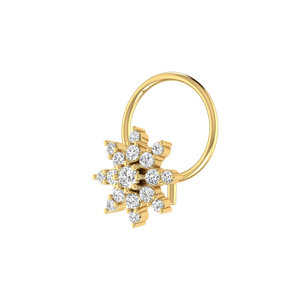 0.10 Carat Natural Diamond Nose Pin HI Color VS-SI Clarity Fine Grillz 14K Gold Women's Body Jewelry - Product Image 4