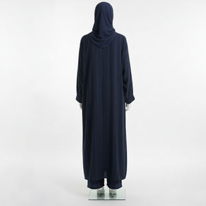 ชุดเดรสยาวแขนยาวผ้าชีฟองทรงตรงแบบเรียบง่าย เอวธรรมชาติ ผ้าไหมดูไบ อบายาสำหรับผู้หญิงมุสลิม ชุดราตรีสำหรับสาวๆ ขายส่ง - Product Image 3