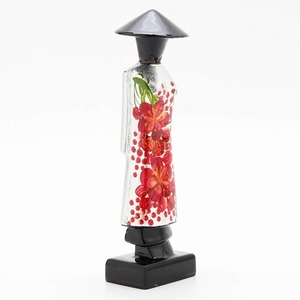 Traditional Vietnam lady lacquered statue highest quality handmade lacquer figurine for home decor - Product Image 5