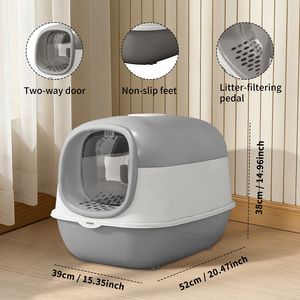 Lettiera per Gatti E24 Grigia con Materiale Spesso, Struttura Durevole e Stabile, Qualità Affidabile per Uso Transfrontaliero - Product Image 3