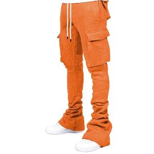 Joggers empilés personnalisés en coton épais 100 % délavé à l'acide, écologiques, pour hommes, style Hip Hop Streetwear, pantalons de survêtement évasés, fabricant OEM - Product Image 5