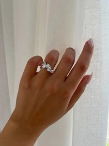 2.5 Carat Pear Cut Lab Grown Diamond Band 1k4 White Gold Wedding & Anniversary <b>Ring</b> - Product Image 3