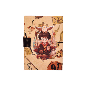 สมุดบันทึกทำมือลายตัวละครพ่อมดสุดน่ารัก A5 พร้อมกุญแจล็อค ไดอารี่ธีมโรงเรียนเวทมนตร์ สมุดจดบันทึกแฟนตาซีสร้างสรรค์ เป็นมิตรกับสิ่งแวดล้อม - Product Image 2