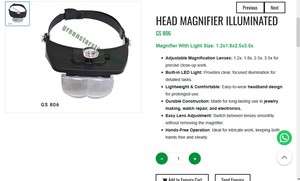 Head Magnifier Illuminated <b>LED</b> <b>Light</b> Adjustable 1.2x 1.8x 2.5x 3.5x Jewelry Watch Repair Tool |Item No GS-806 - Product Image 3