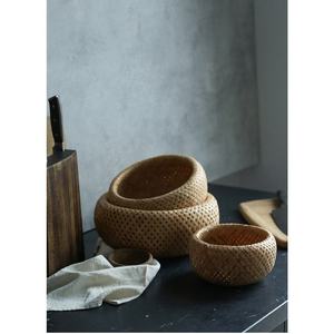 Panier en bambou tressé pour la maison et le jardin, grand organisateur de cuisine, panier de rangement pour articles ménagers, fruits et aliments, vente en gros - Product Image 2