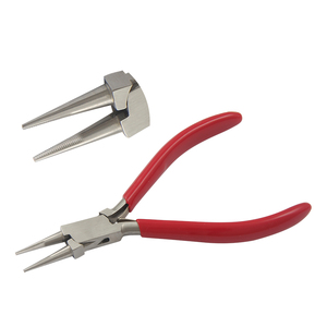 130mm Serrated Nose Pliers Spring PVC Handles <b>Box</b> Joint Jewelry Making DIY Crafts Needle Nose Pliers for Circlip Crimping - Product Image 1